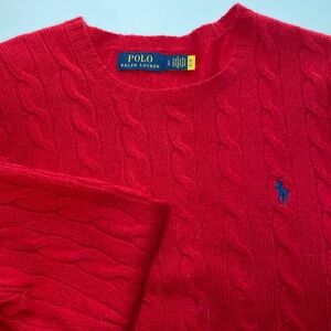 Polo Cashmere Red Sweater Mens Size Large